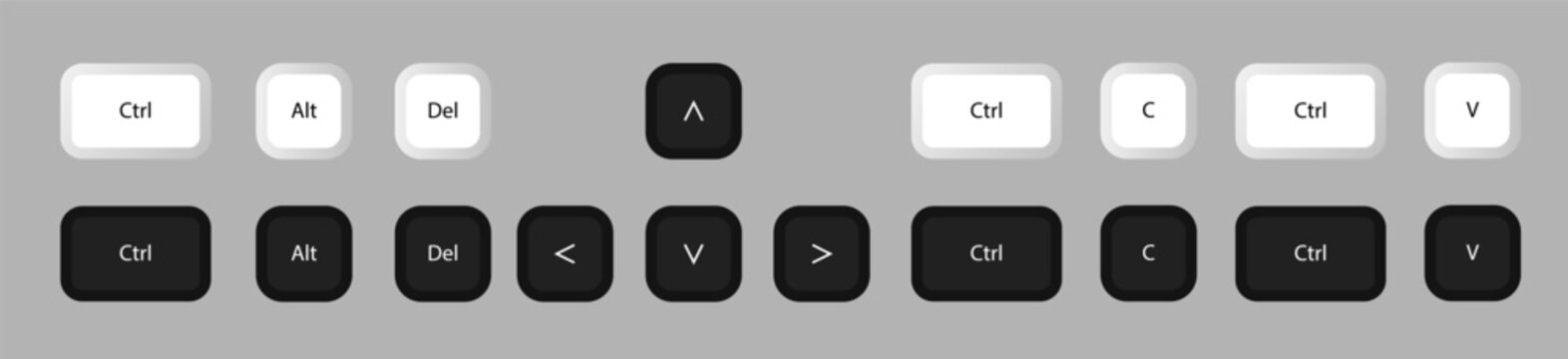 Computer Shortcut Icons | Ctrl Alt Del C V Set