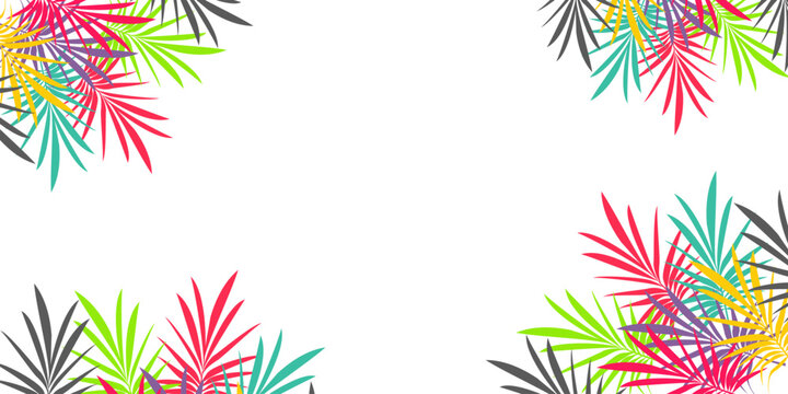 
Leaf background with summer fun concept design, abstract illustration with exotic jungle leaves, colorful design, summer background.