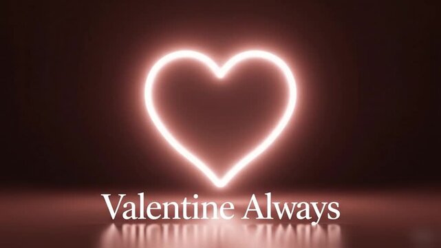 Ultra minimal 3D Valentine background heart shaped light diffusing into darkness refined shadows slow ambient pulse seamless loop
