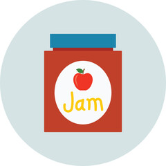 A fresh organic food flat icon set featuring healthy red apple and green tomato vegetable illustrations as sweet natural symbols for diet and juice design labels in vector EPS 10 format with shadows