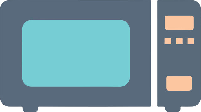 Minimalist icon of a microwave oven, simple vector illustration for modern kitchens