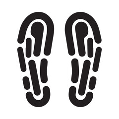 Obraz premium Black and white illustration depicting two shoe prints or footprints side by side
