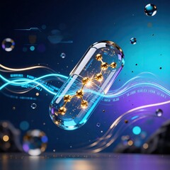 Medical Concept Glass Texture Capsule