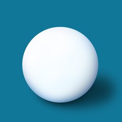 White circle on a blue background.