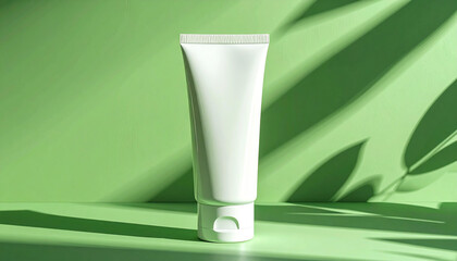 Minimal Skincare Tube Mockup with Bright Pastel Background and Clean Cosmetic Branding Style