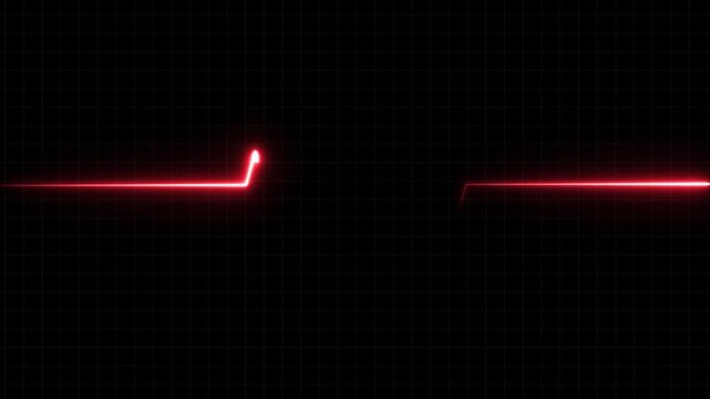 Red heart rate monitor pulse line animaiton