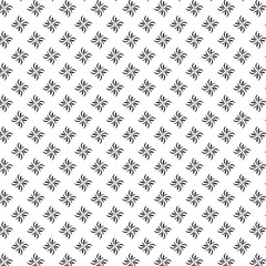 Black and white vector seamless pattern with small diamonds , star shapes ,rhombuses .Abstract black and white geometric texture .Simple minimal wide repeat background .