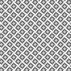 Black and white vector seamless pattern with small diamonds , star shapes ,rhombuses .Abstract black and white geometric texture .Simple minimal wide repeat background .