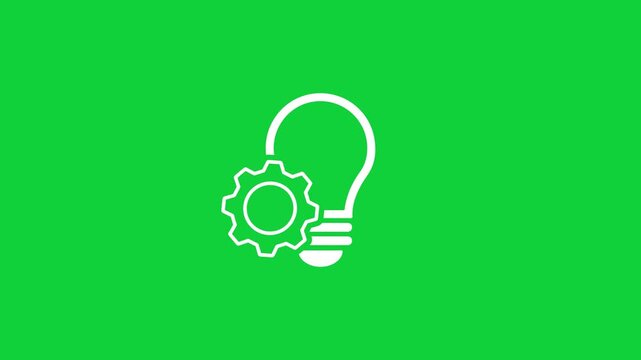 Creative idea setup animation with light bulb and gear icon