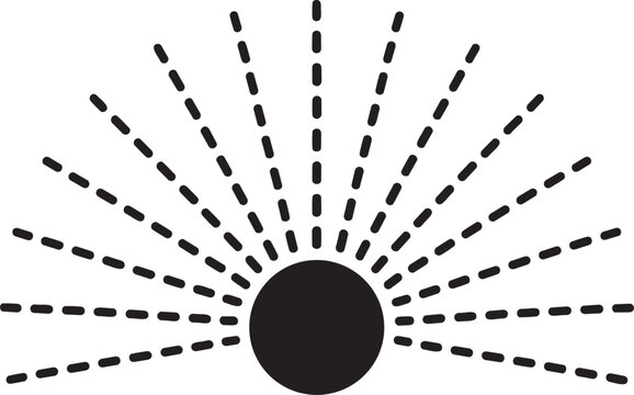 Abstract dashed lines with solid tips sunburst icon