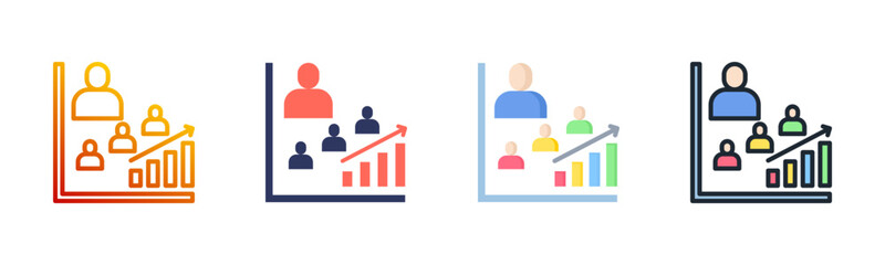 Fototapeta premium Leadership Icon Set Multiple Style