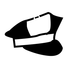 black and white taxi driver hat illustration vector