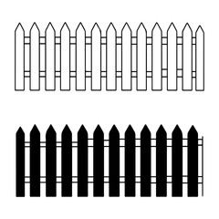 set of wooden fence