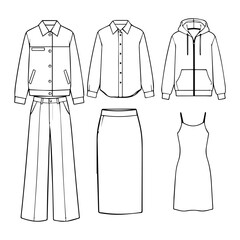 vector illustration of a set of clothes