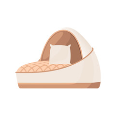 Obraz premium Modern cozy egg-shaped lounge chair with cushion and quilted pattern on a white background for stylish home décor.