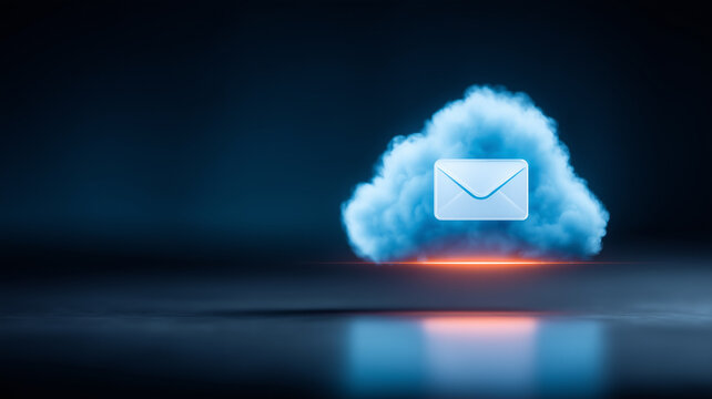 Email envelope icon inside a cloud, representing cloud messaging services and secure communication.
