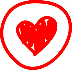red heart on white background