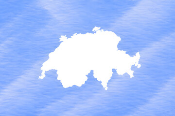Obraz premium Switzerland map with national flag isolated on blue sky background