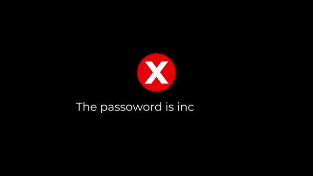 loading dots to cross error animation for wrong password ui notification.