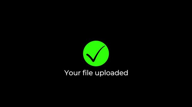 loading please wait to success animation for file uploaded.