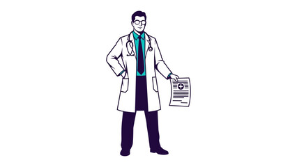 Medical Professional : A confident medical professional holding a medical report, portraying trust and authority in the realm of healthcare.