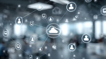 Cloud Computing Network Connection Concept