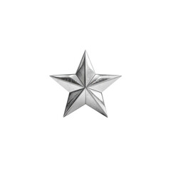 Obraz premium Silver star, sharply detailed, five-pointed, on black background