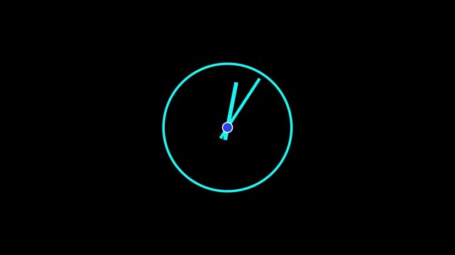 con symbolizes hours, minutes, and time tracking.Clock icon flat style 24 hours day fast speed with moving timer clock rotation