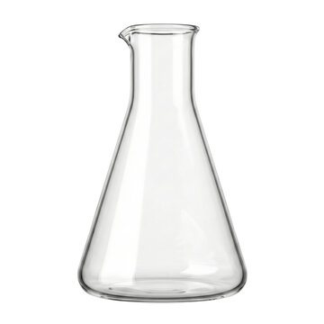 Empty glass Erlenmeyer flask for science experiments