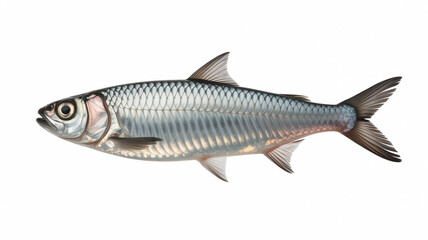 Fototapeta premium A sleek silver fish with a streamlined body and vibrant fins swimming in clear water