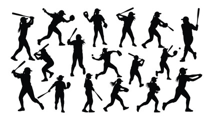 Diverse group of people engaged in various sports activities depicted in silhouette Vector