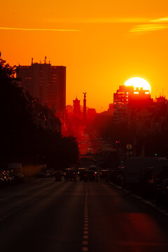 Sonnenaufgang in Berlin Heerstrasse.