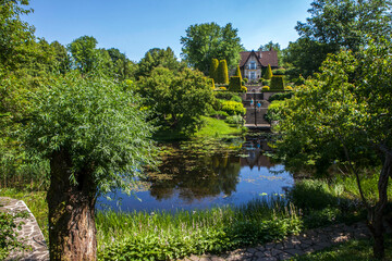 The Orekhovno Estate Park and Manor House. Orekhovno Village, Pustoshkinsky District, Pskov Oblast, Russia