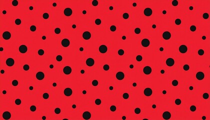 Red background with scattered black dots pattern