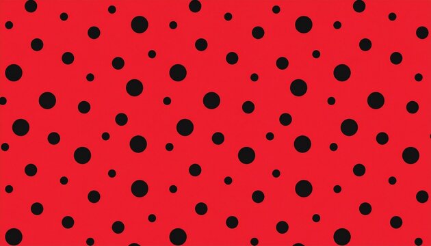 Red background with scattered black dots pattern