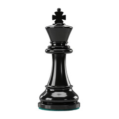 Fototapeta premium Black chess king piece isolated on a transparent background