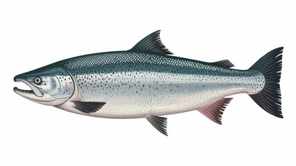 Obraz premium A close-up view of a large silver salmon fish swimming in clear water