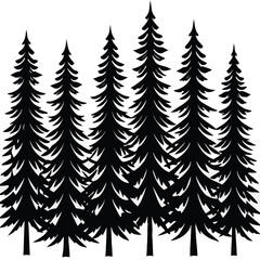 Obraz premium Set of Tree Vector Illustrations: Flat Design, Geometric, Spiritual, and Abstract Nature Concepts for Graphic Design.
