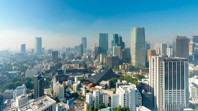 東京大都会・ドローン撮影イメージ　
