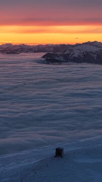 Sonnenuntergang Heukuppe - Rax - Hochsteiermark - &Ouml;sterreich - Winter - Hochnebel - Nebelmeer - Alpen