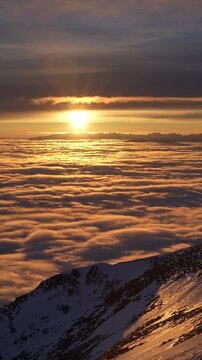 Sonnenuntergang Heukuppe - Rax - Hochsteiermark - &Ouml;sterreich - Winter - Hochnebel - Nebelmeer - Alpen