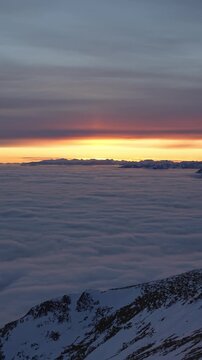 Sonnenuntergang Heukuppe - Rax - Hochsteiermark - &Ouml;sterreich - Winter - Hochnebel - Nebelmeer - Alpen