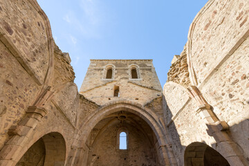Remainings of the church in during world war 2 destroyed village Oradour-sur-Glane in France