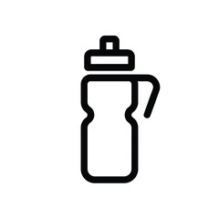 Fototapeta premium Simple black and white line drawing of a water bottle with a handle