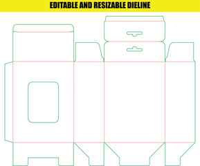 Customizable Folding Box Die Line Template for Packaging Design (Vector)