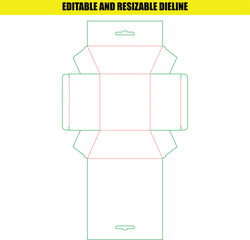 Vector Folding Box Die Line Template for Packaging and Design