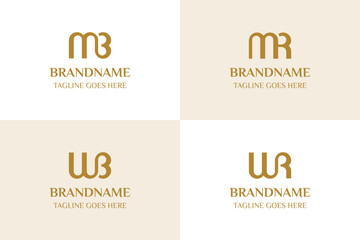 Obraz premium Letters MB WB MR WR Luxury Logo Set, symbolizing elegance, for BM BW RM RW Initials
