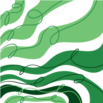 Abstract Green Wavy Pattern Background
