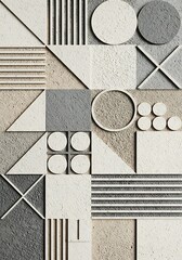 Abstract geometric wall art with textured surface, minimalist decor style