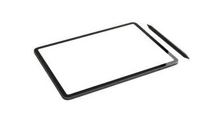 Modern tablet and stylus isolated on transparent background isolated on transparent background